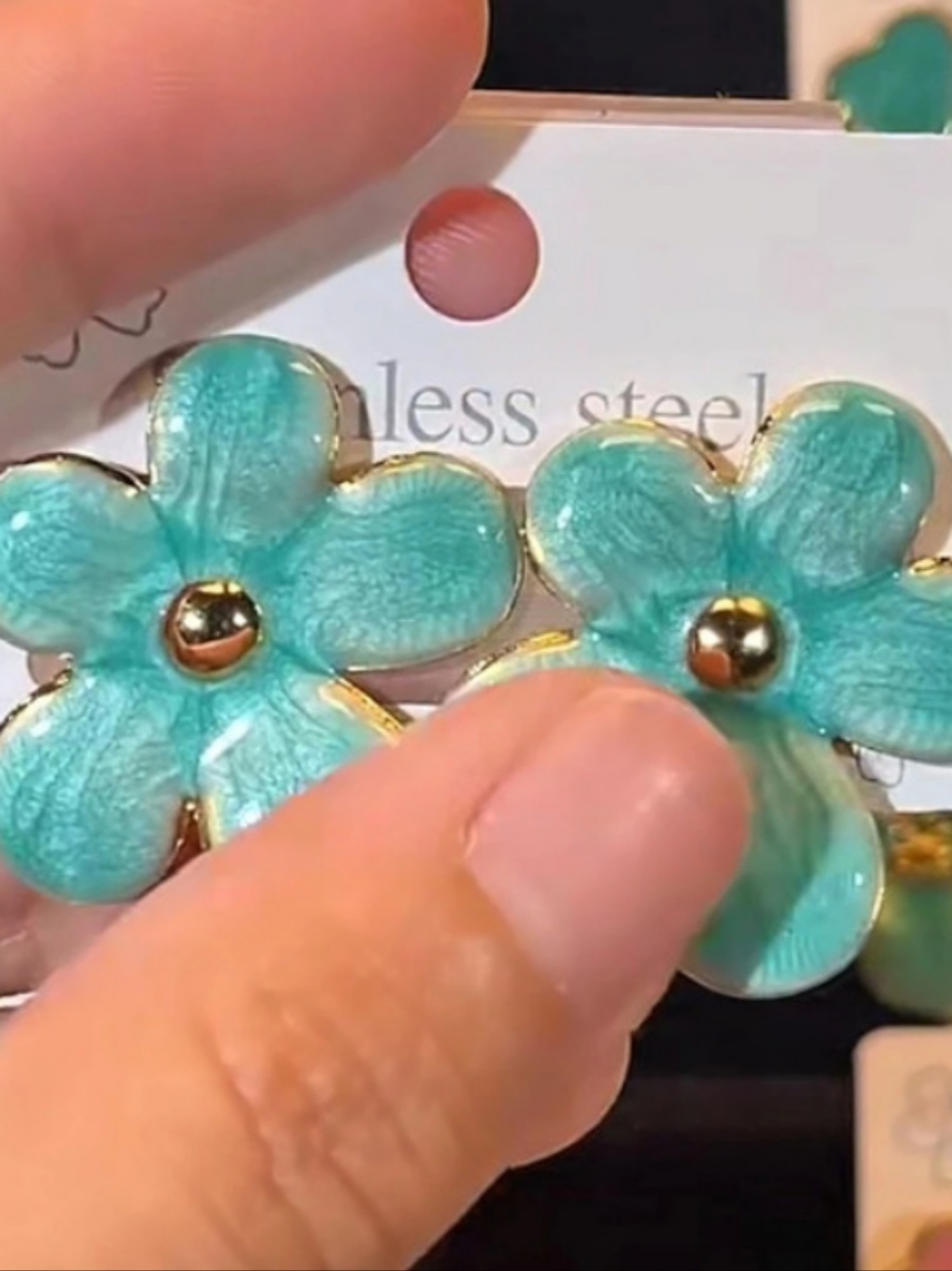 Blue Flower Stud Earrings NWT